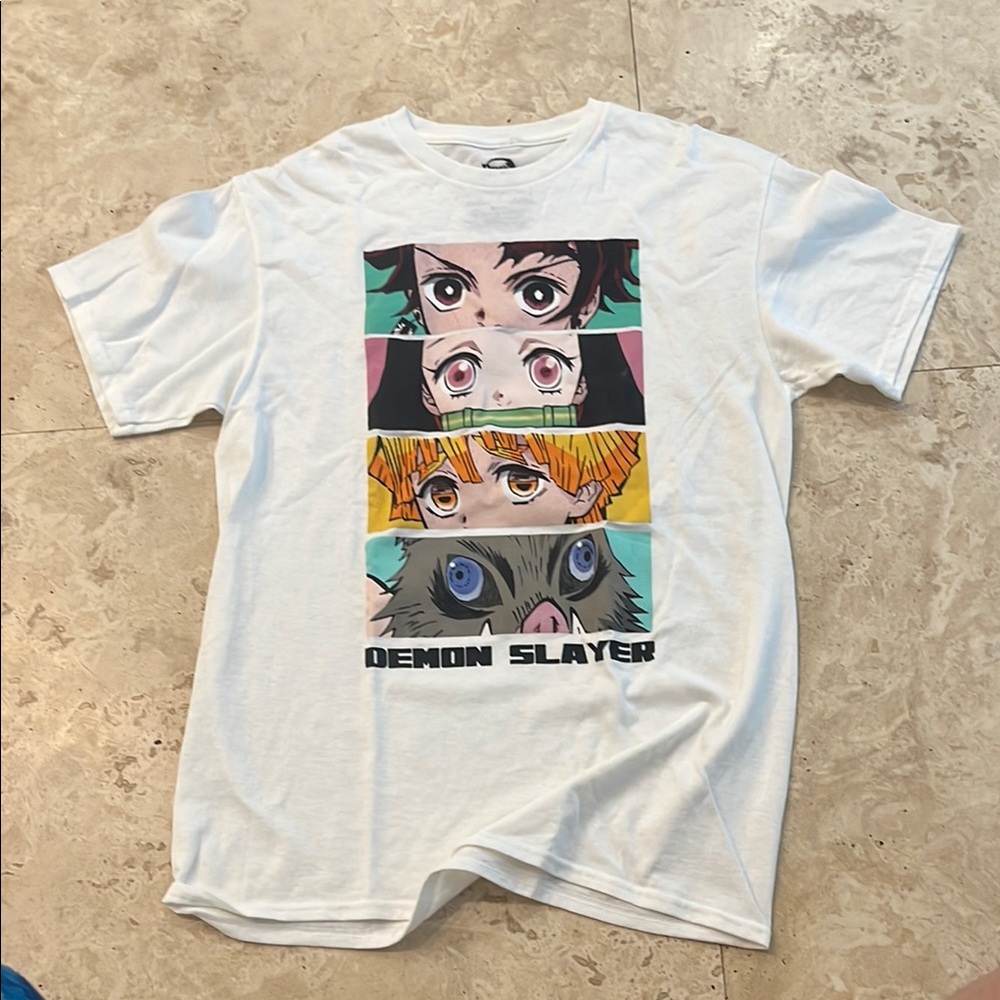 Demon Slayer White Graphic T-Shirt